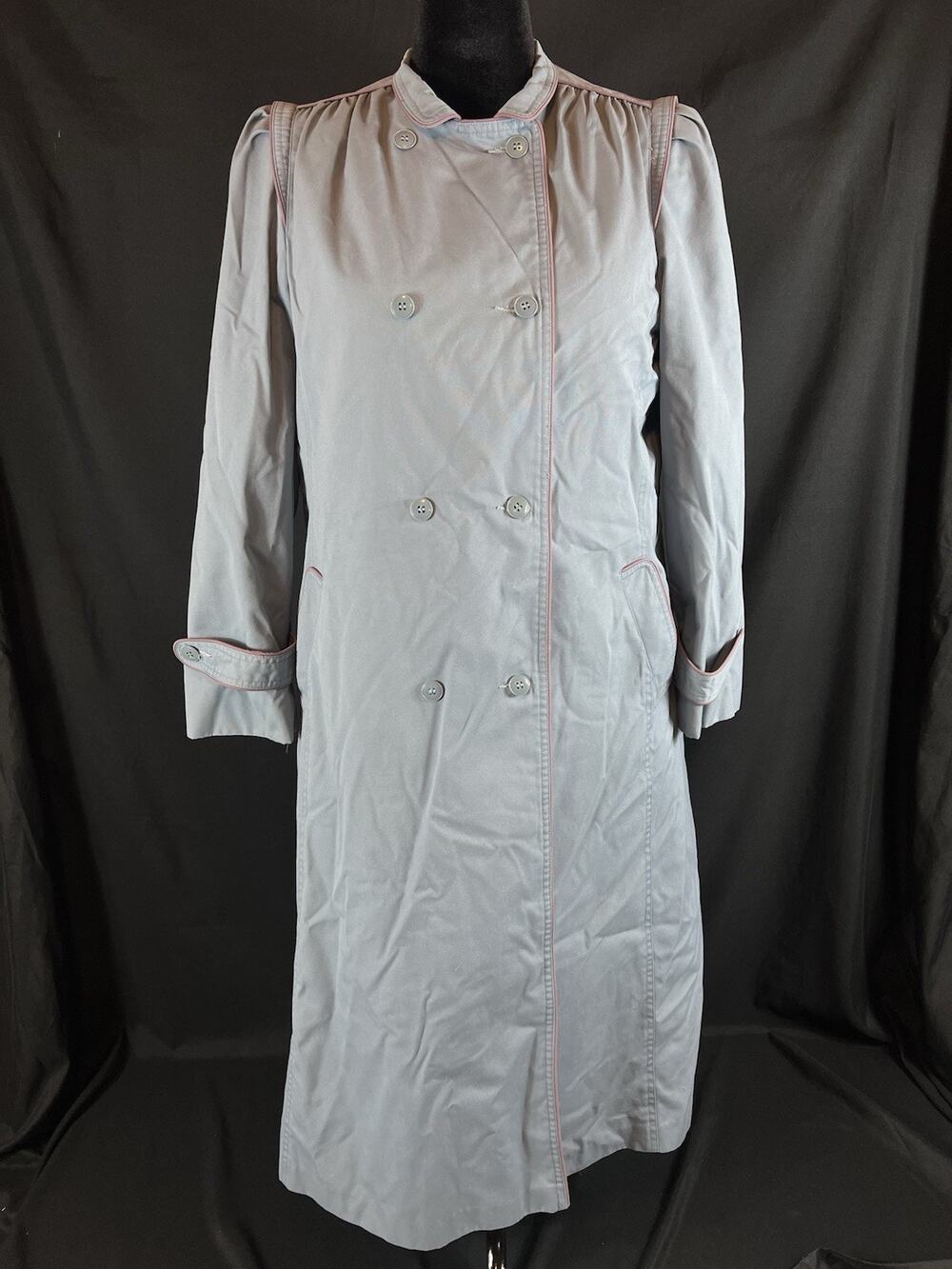 J Gallery Women’s Long Coat Size 14 Light Gray w/ Removable Faux Fur Liner